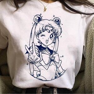 White Graphic Sailor Moon T-Shirt